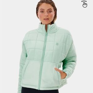 Rip Curl Women's Quilted Anotea pack able lightweight Mint Green Puffer Jacket